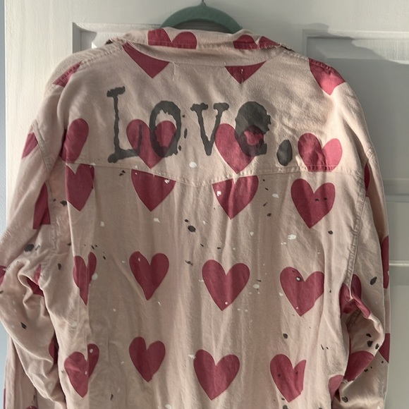 NWT Magnolia Pearl cotton twill Kelly western shirt with love print on back - Picture 3 of 4